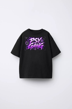 PSY GANG — Gojo Satoru Cyber Neon Oversize Tee
